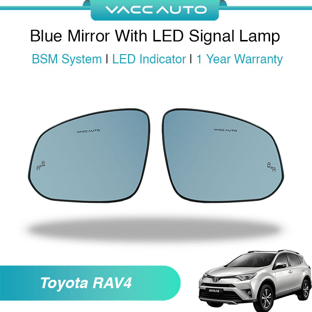 Blue Mirror with Long LED Strip Accessories Toyota RAV4 XA40 2013-2018