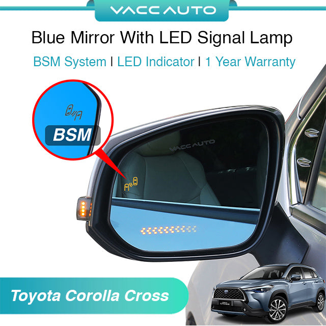 Blue Mirror with Long LED Strip Accessories Toyota Corolla Cross XG10 2020-2026