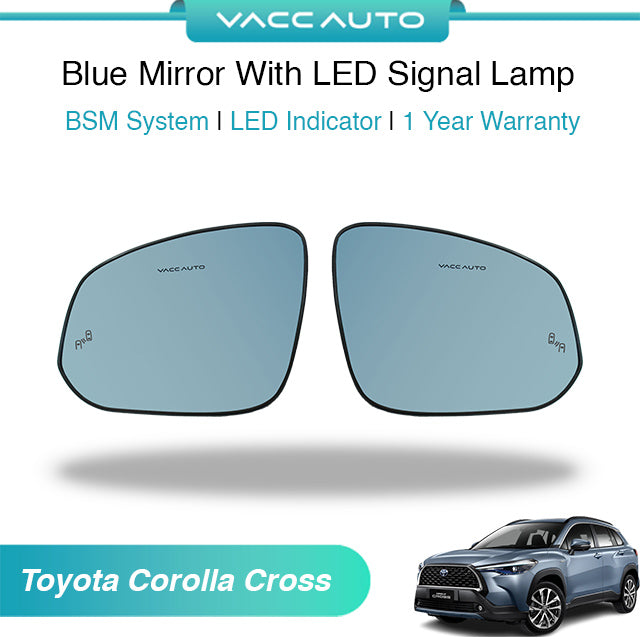 Blue Mirror with Long LED Strip Accessories Toyota Corolla Cross XG10 2020-2026