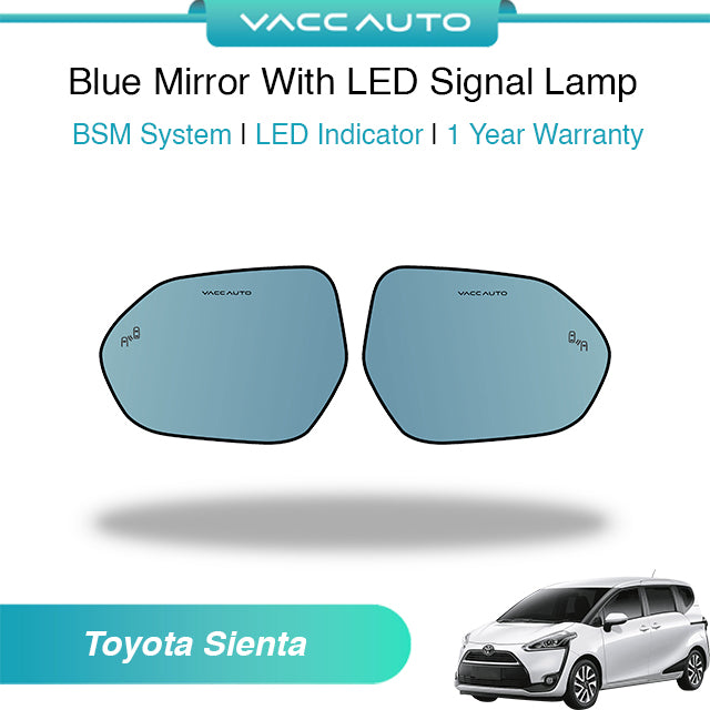 Blue Mirror with Long LED Strip Accessories Toyota Sienta XP170 NHP170 XP210 2016-2024