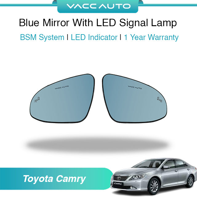 Blue Mirror with Long LED Strip Accessories Toyota Camry XV50 2012-2017