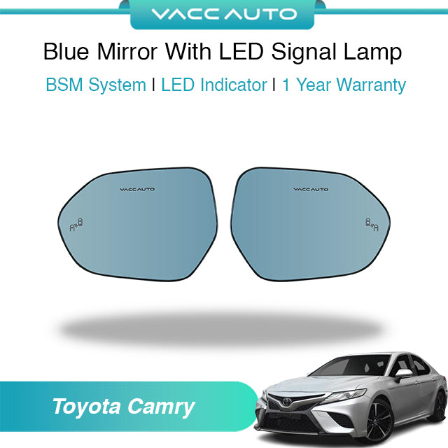 Blue Mirror with Long LED Strip Accessories Toyota Camry XV70 2018-2026