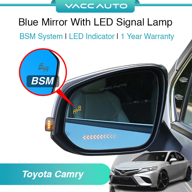 Blue Mirror with Long LED Strip Accessories Toyota Camry XV70 2018-2026