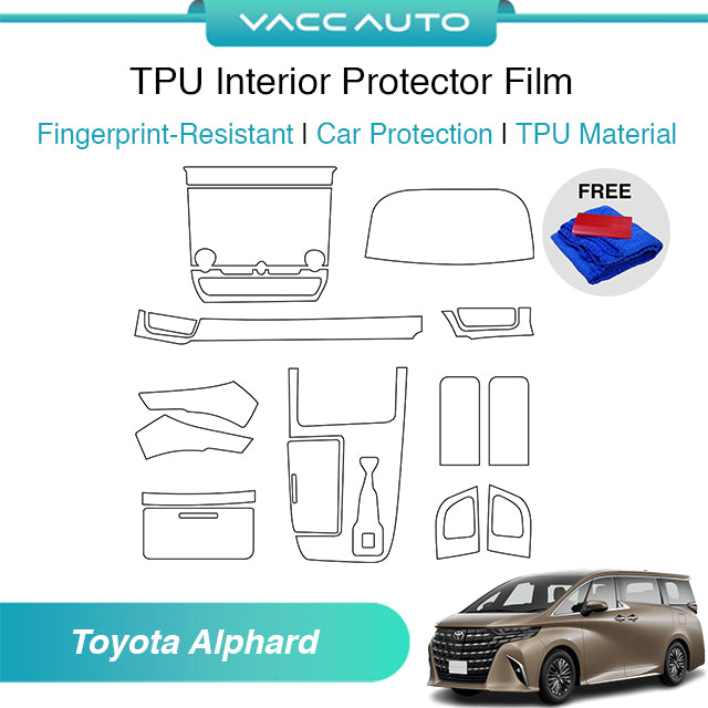 Transparent TPU Interior Protector Film Toyota Alphard AH40 ANH40 2024-2027