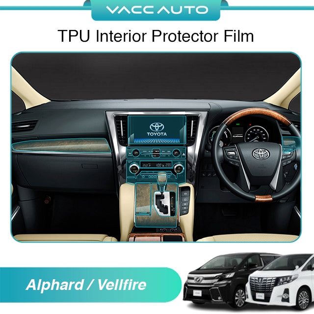 Transparent TPU Interior Protector Film Toyota Alphard Vellfire AH30 ANH30 2015-2023