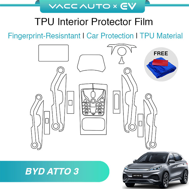 Transparent TPU Interior Protector Film BYD Atto 3 2022-2026