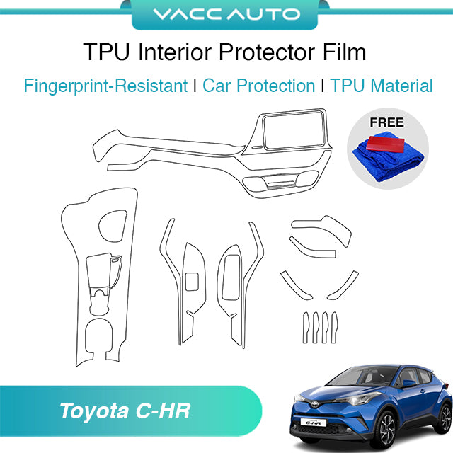 Transparent TPU Interior Protector Film Toyota C-HR AX10 AX50 2018-2024