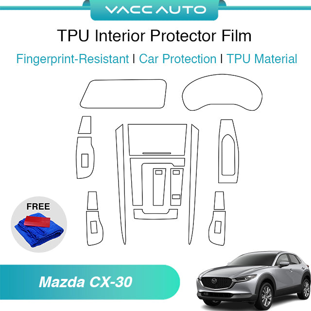 Transparent TPU Interior Protector Film Mazda CX-30 DM 2019-2026