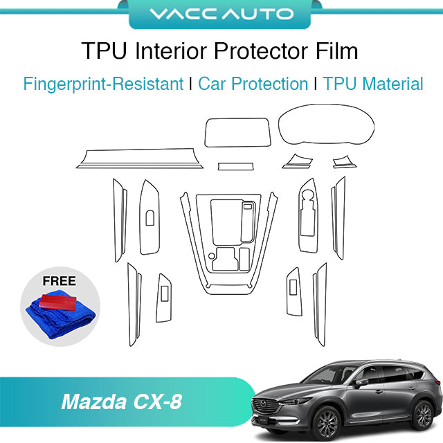 Transparent TPU Interior Protector Film Mazda CX-8 KG 2017-2026