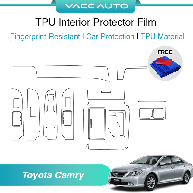 Transparent TPU Interior Protector Film Toyota Camry XV50 ACV50 2012-2017