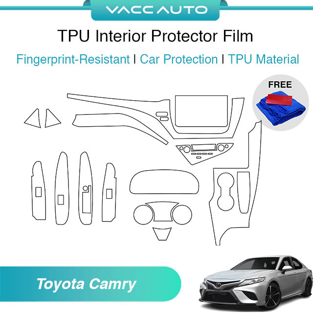 Transparent TPU Interior Protector Film Toyota Camry XV70 ACV70 2018-2026