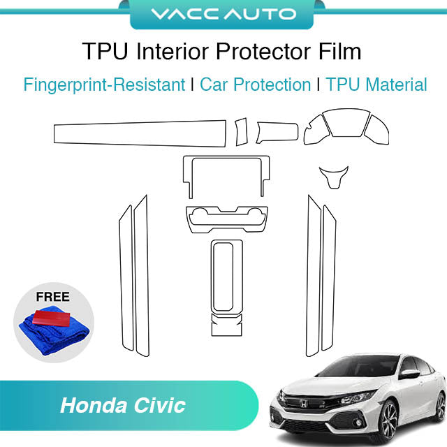 Transparent TPU Interior Protector Film Honda Civic FC 2016-2021