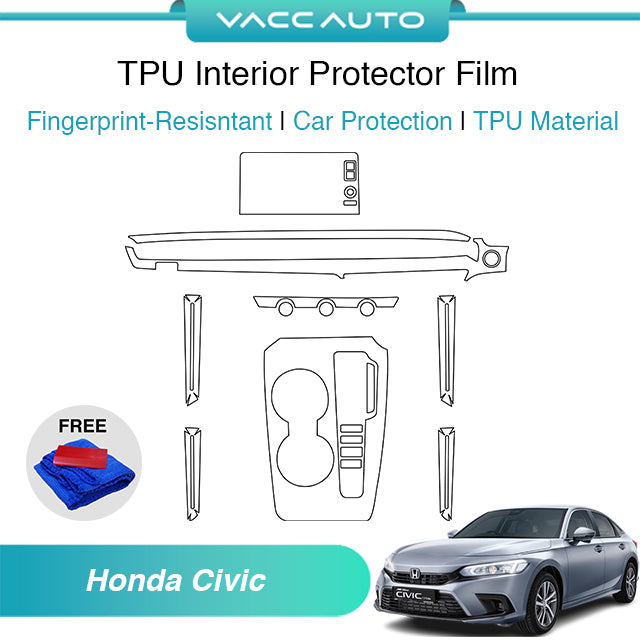 Transparent TPU Interior Protector Film Honda Civic FE 2022-2026