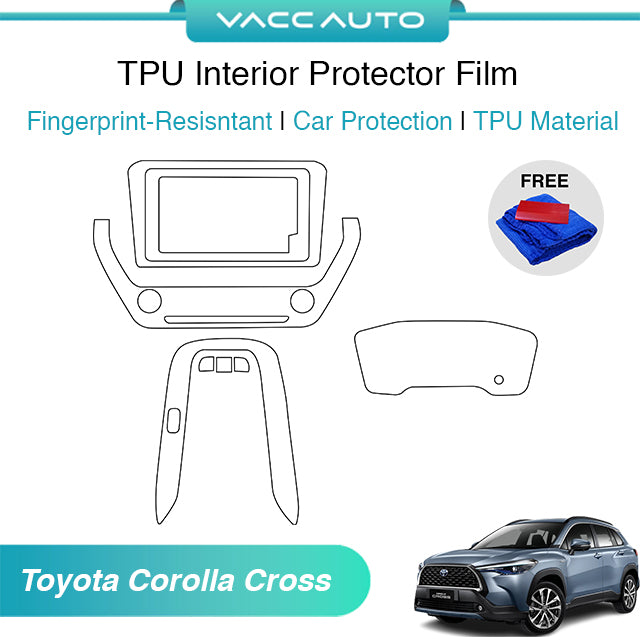 Transparent TPU Interior Protector Film Toyota Corolla Cross XG10 2021-2026
