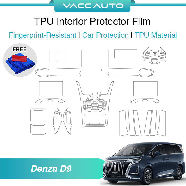 Transparent TPU Interior Protector Film Denza D9 2024-2027