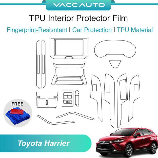 Transparent TPU Interior Protector Film Toyota Harrier XU80 2020-2026