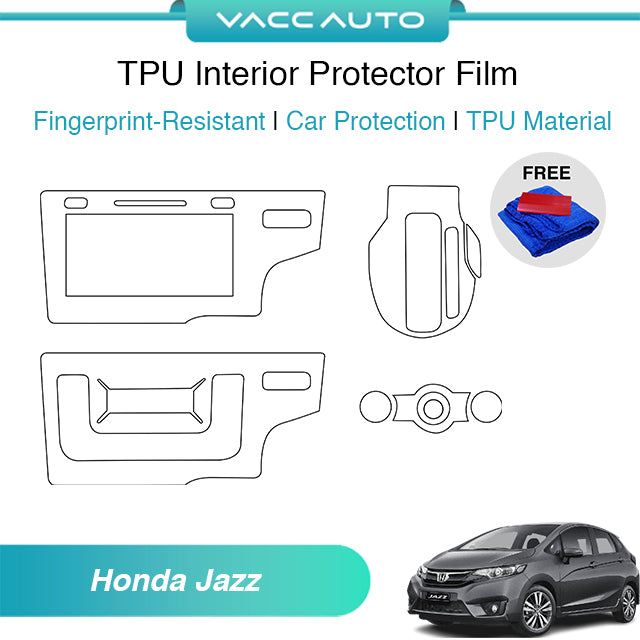 Transparent TPU Interior Protector Film Honda Jazz/Fit GK 2014-2026