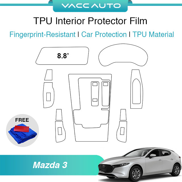 Transparent TPU Interior Protector Film Mazda 3 BP 2019-2026