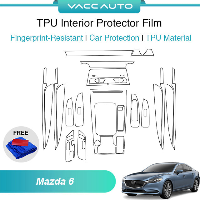 Transparent TPU Interior Protector Film Mazda 6 GJ Atenza 2018-2024