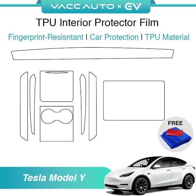 Transparent TPU Interior Protector Film Tesla Model Y 2020-2024