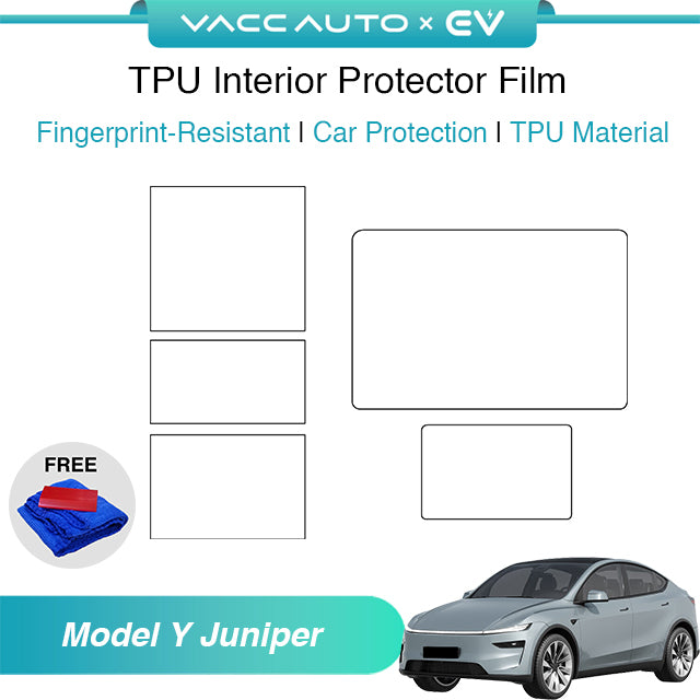 Transparent TPU Interior Protector Film Tesla Model Y Juniper 2025-2026