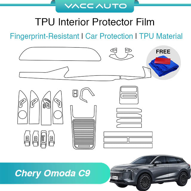 Transparent TPU Interior Protector Film Chery Jaecoo Omoda C9 2025-2026