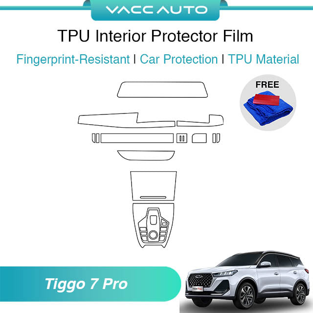 Transparent TPU Interior Protector Film Chery Tiggo 7 Pro 2024-2027