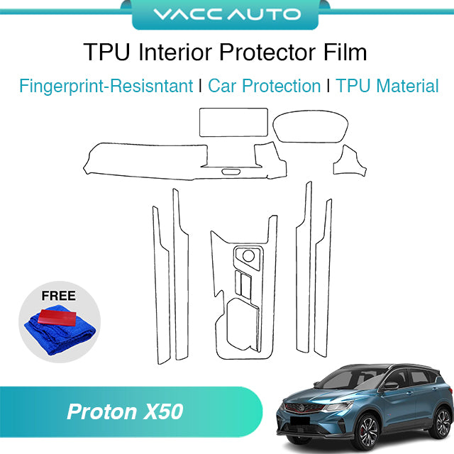Transparent TPU Interior Protector Film Proton X50 2020-2024