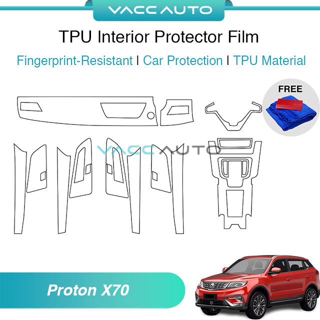 Transparent TPU Interior Protector Film Proton X70 2018-2024
