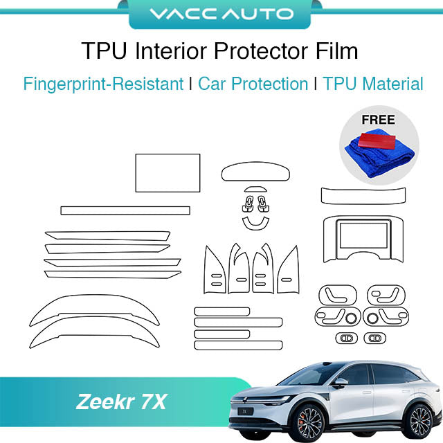Transparent TPU Interior Protector Film Zeekr 7X 2025-2027